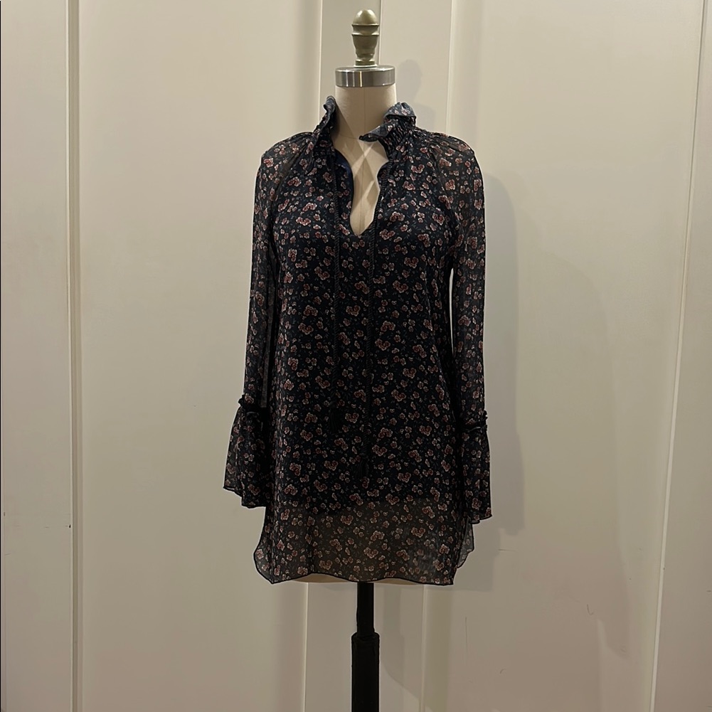 Floral Ruffled Long Sleeve Blouse